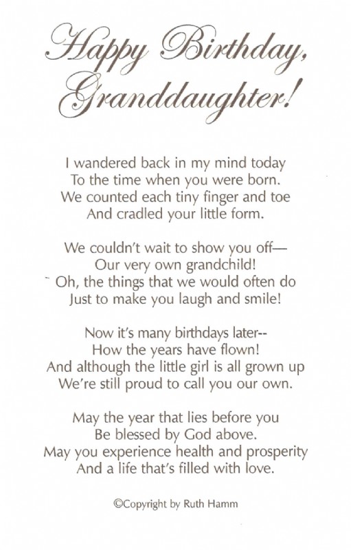 Happy Birthday, Granddaughter! Happy Birthday, Granddaughter!