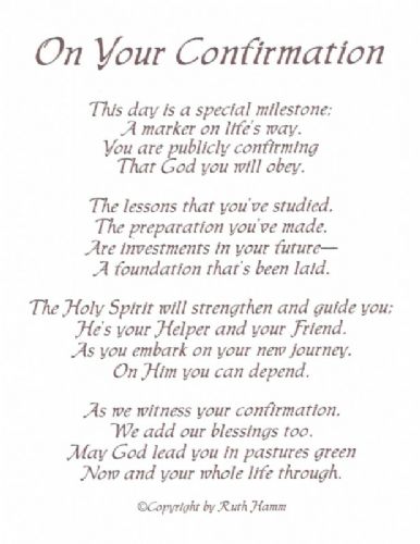 On Your Confirmation