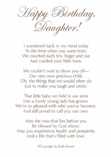 Happy Birthday, Daughter!