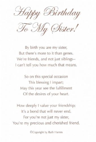 Happy Birthday to My Sister!