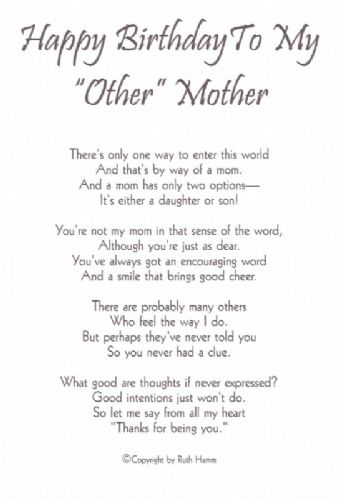 Happy Birthday to My 'Other' Mother
