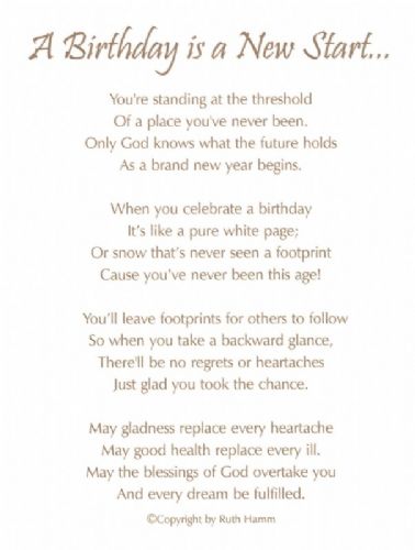 A Birthday is a New Start...