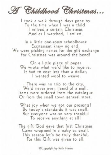 A Childhood Christmas...