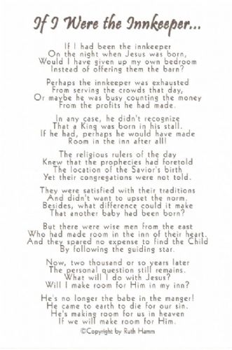 If I Were the Innkeeper...