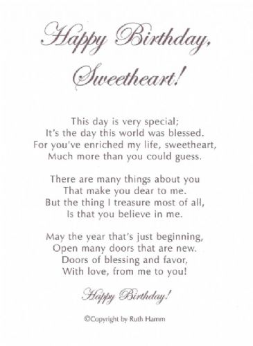 Happy Birthday, Sweetheart!