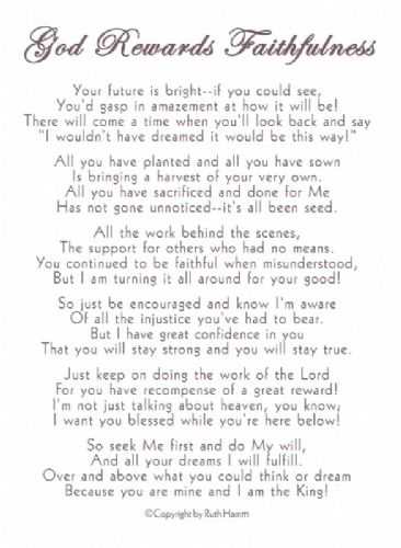 God Rewards Faithfulness