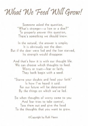What We Feed Will Grow