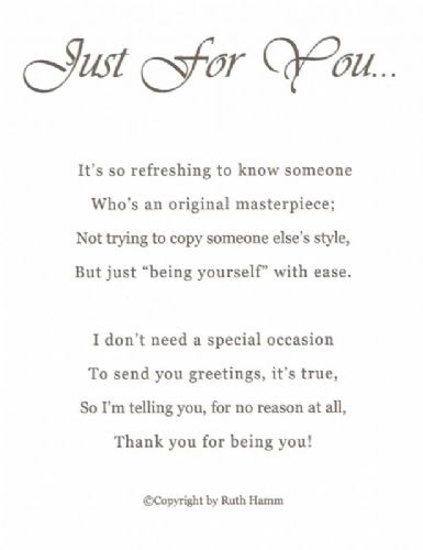Just For You...