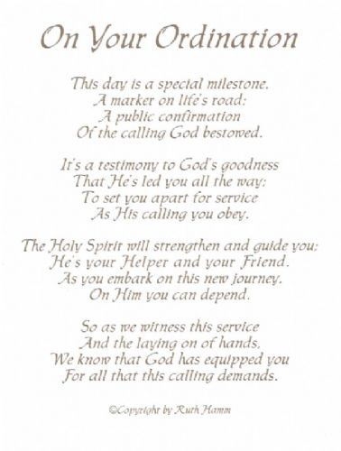 On Your Ordination