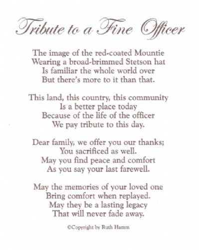 Tribute to a Fine Officer (RCMP)