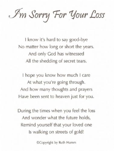 I'm Sorry For Your Loss
