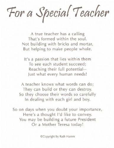 For a Special Teacher (USA)