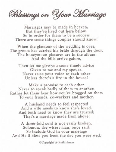 Blessings on Your Marriage
